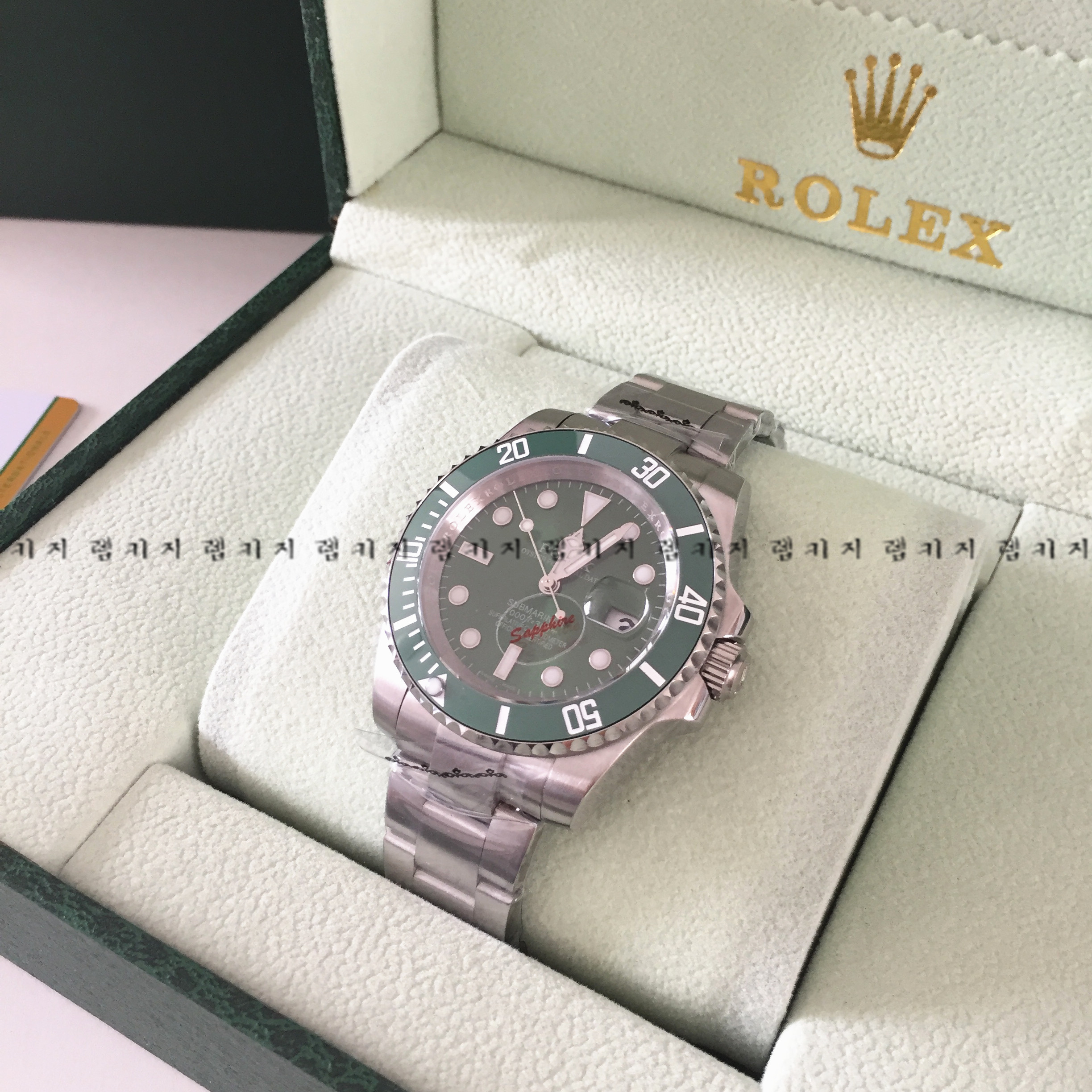 로렉스 서브마리너 그린다이얼 은장 메탈시계